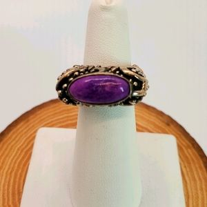 Vintage Dian Malouf Purple Turquoise Ring